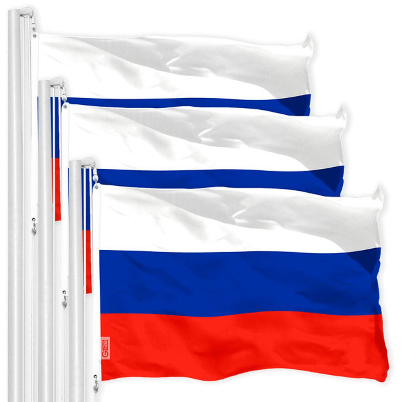 Russia Russian Flag 3x5 Ft 3-Pack 150D Printed Polyester By G128